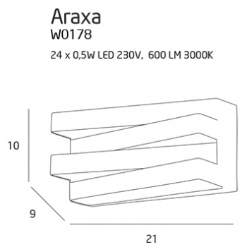 Araxa kinkiet LED 12W 600lm W0178 czarny