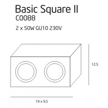 Basic Square II White lampa sufitowa GU10 C0088 biała