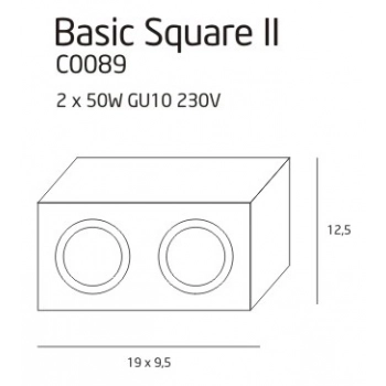 Basic Square II BK lampa sufitowa GU10 C0089 czarna