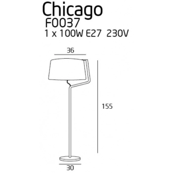 Chicago lampa podłogowa E27 F0037 chrom