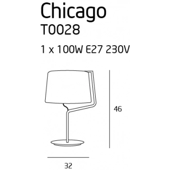 Chicago lampka biurkowa E27 T0028 biała