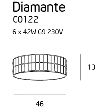 Diamante lampa sufitowa duża G9 C0122 chrom