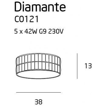 Diamante lampa sufitowa mała G9 C0121 chrom