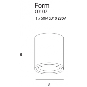 Form IP65 lampa sufitowa GU10 C0107 chrom