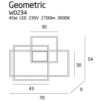 Geometric kinkiet LED 45W 2700lm W0234 biały