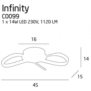 Infinity lampa sufitowa LED 14W 1120lm C0099 chrom