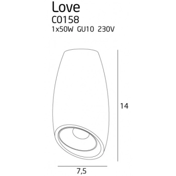 Love lampa sufitowa GU10 C0158 biała