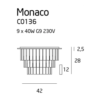 Monaco lampa sufitowa G9 C0136 chrom