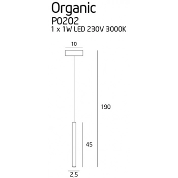Organic I White lampa wisząca LED 1W 60lm P0202 biała