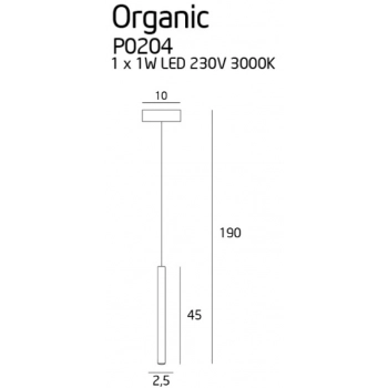 Organic I Gold lampa wisząca LED 1W 60lm P0204 złota