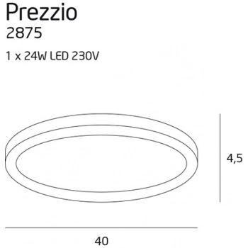 Prezzio Round lampa sufitowa LED 24W 1500lm 2875
