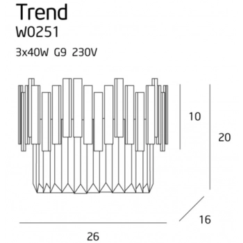 Trend kinkiet G9 W0251 złoty