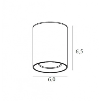 Tub lampa sufitowa okrągła C0155 LED 7W  35° biała światło ciepłe białe