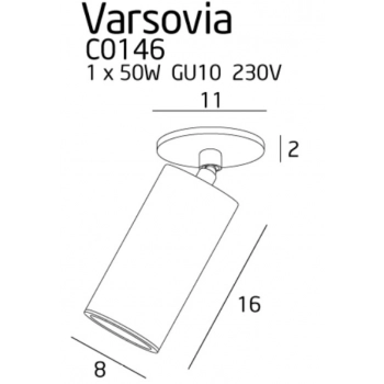 Varsovia lampa sufitowa GU10 C0146 mosiądz