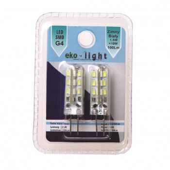 Żarówka LED 1,5W g4 12v dwu-pak zimna EKZA123 Milagro