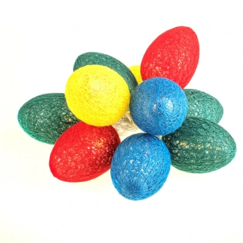 Bawełniane jajka wielkanocne LED kolorowe EKD3936 Milagro