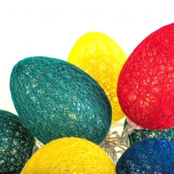 Bawełniane jajka wielkanocne LED kolorowe EKD3936