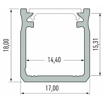 Profil aluminiowy biały typ y 1m z kloszem mlecznym EKPR8767