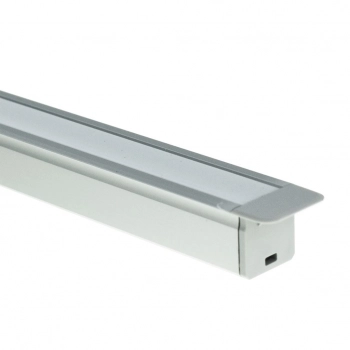 Profil aluminiowy srebrny typ G 1m z kloszem mlecznym EKPR6559