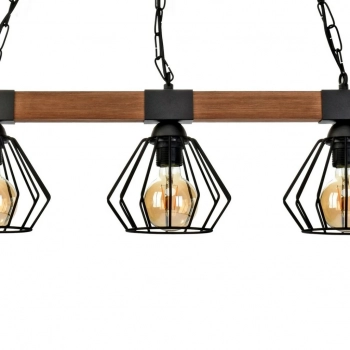 ULF BLACK / WOOD 3xE27 60W lampa wisząca