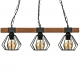 ULF BLACK / WOOD 3xE27 60W lampa wisząca