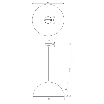 Beta Black, White lampa wisząca 1xE27 45cm MLP8955