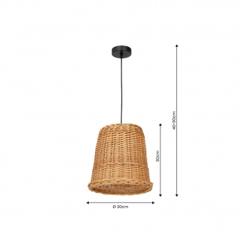 Vimini Natural Wood lampa wisząca 1xE27 MLP7990