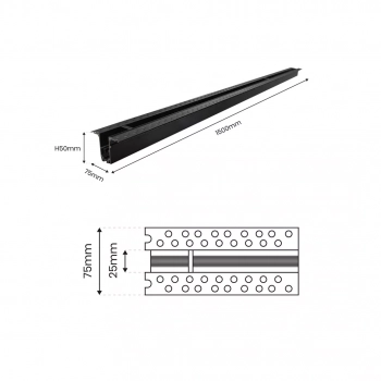 Szynoprzewód Magnetyczny 48V podtynkowy 150cm czarny ML6631