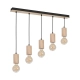 Lines lampa wisząca 5xE27 naturalne drewno MLP882 Milagro