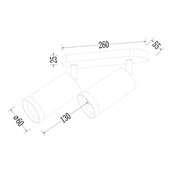 Mica lampa sufitowa 2xGU10 biała ML1145