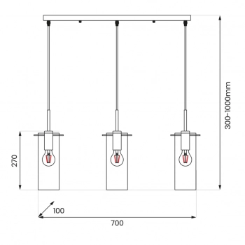 Padova lampa wisząca 3xE27 czarna ML1073