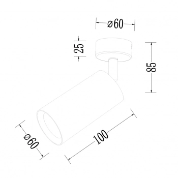 Pipe lampa sufitowa 1xGU10 czarna ML1156