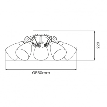 Pireus lampa sufitowa 5xE27 chrom ML1276