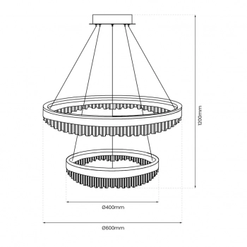 Preciosa lampa wisząca 85W LED 5500lm 4000K złota ML1000