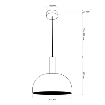 Visby lampa wisząca 1xE27 czarna MLP1553