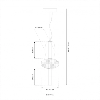 Arame lampa wisząca 23W LED 2531lm 3000K czarna ML1433
