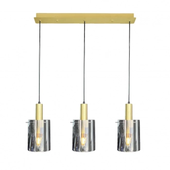 Arcadia lampa wisząca 3xE27 czarna, złota ML1817 Milagro