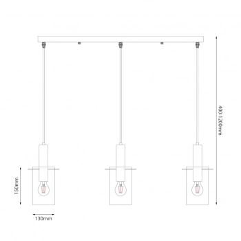 Arcadia lampa wisząca 3xE27 czarna ML1819