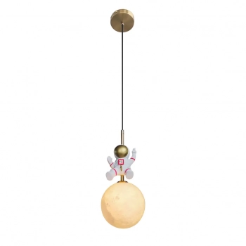 Astronauta lampa wisząca 1xE27 biała, złota ML1721 Milagro
