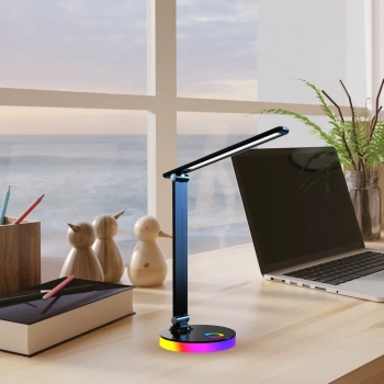 Bruno lampka biurkowa 5W LED 300lm CCT 3000K-6500K, RGB czarna ML1628