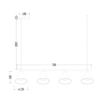 Cone lampa wisząca 4xGU10 złota ML1125