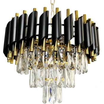 Cristal żyrandol 5xE14 czarny, złoty ML1634