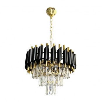 Cristal żyrandol 5xE14 czarny, złoty ML1634