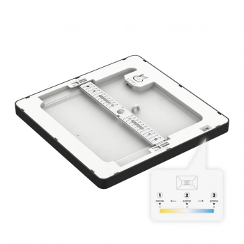 Evora Square lampa sufitowa 12W LED 840lm CCT 3000K, 4000K, 6000K czarna ML1795