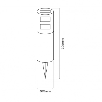 Fidel lampa solarna stojąca IP44 0.06W LED 2lm 3000K czarna EKO1451