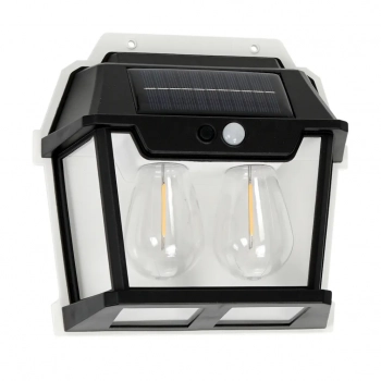 Filo Podwójny kinkiet solarny IP44 0.13W LED 20-300lm 3000K czarny EKO0731 Milagro