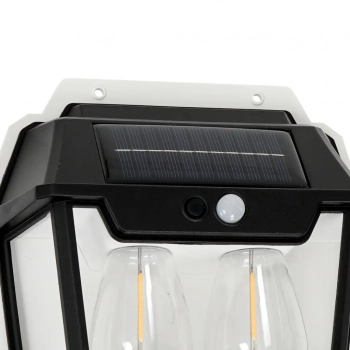 Filo Podwójny kinkiet solarny IP44 0.13W LED 20-300lm 3000K czarny EKO0731