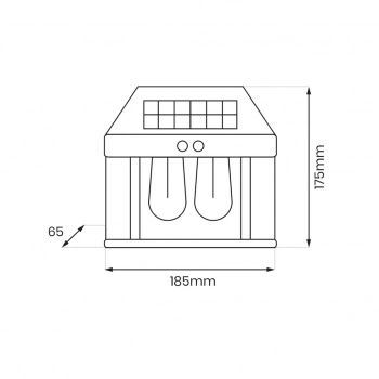 Filo Podwójny kinkiet solarny IP44 0.13W LED 20-300lm 3000K czarny EKO0731