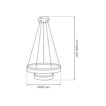Gala lampa wisząca 54W LED 4320lm 4000K srebrna ML2243