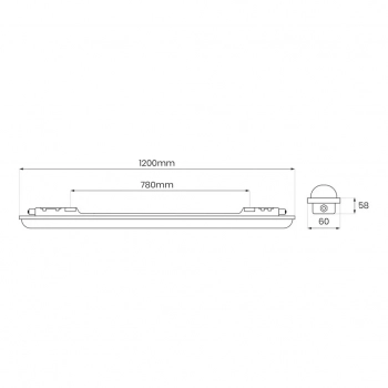 Gin Black oprawa hermetyczna IP65 36W LED 3850lm 4000K czarna, biała EKH1736